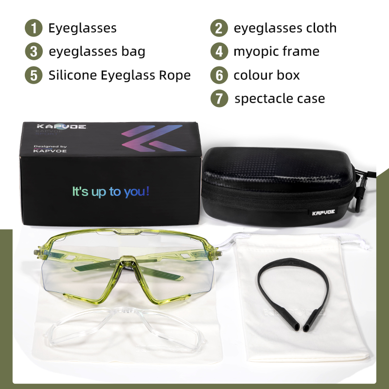 Prix de gros 12,20 $US Lunettes de sport photochromiques KAPVOE K170-PH pour cyclisme