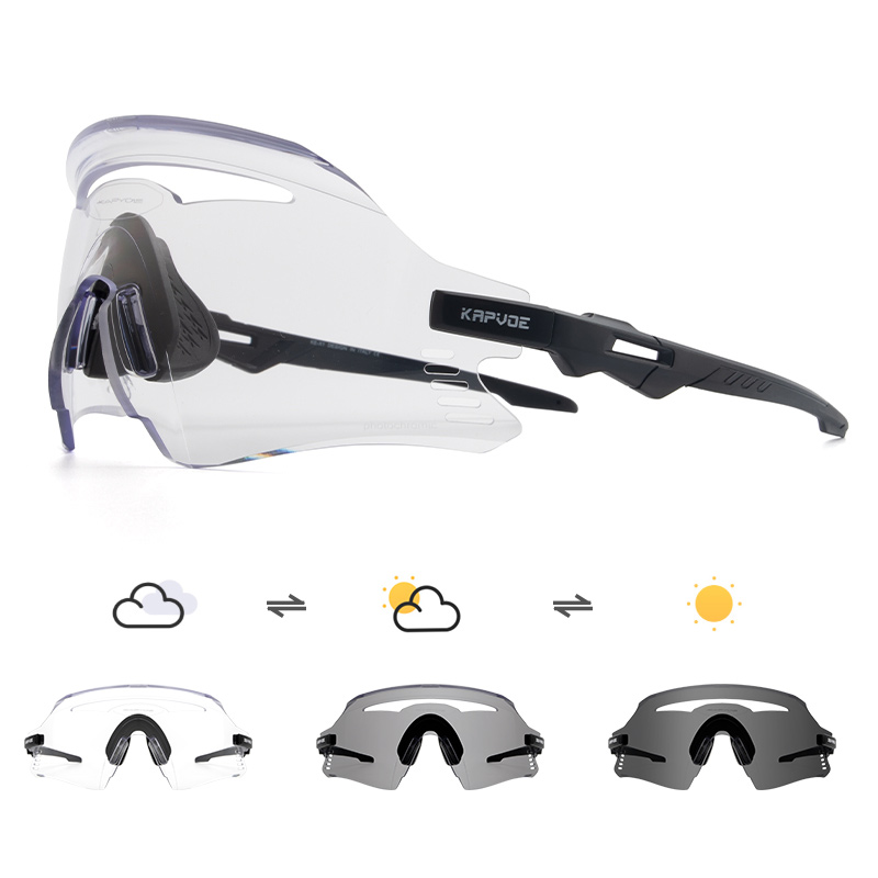 Prix de gros 12,50 $US Lunettes de sport photochromiques KAPVOE K1-PH pour cyclisme