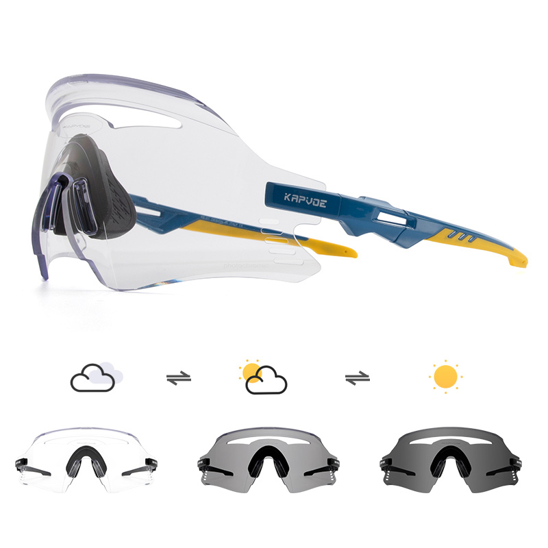 Prix de gros 12,50 $US Lunettes de sport photochromiques KAPVOE K1-PH pour cyclisme