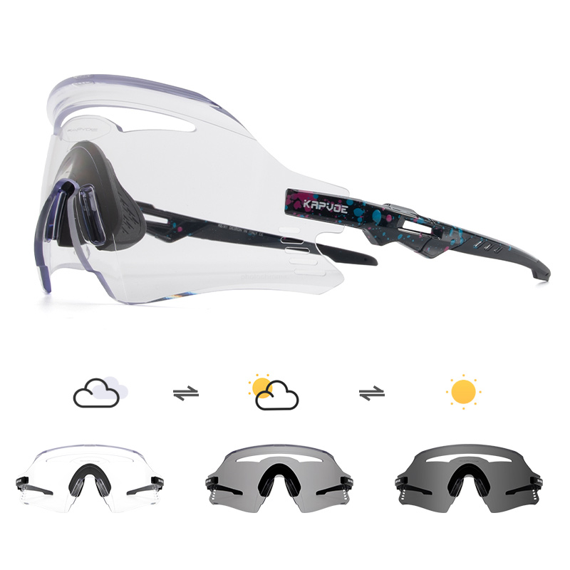 Prix de gros 12,50 $US Lunettes de sport photochromiques KAPVOE K1-PH pour cyclisme