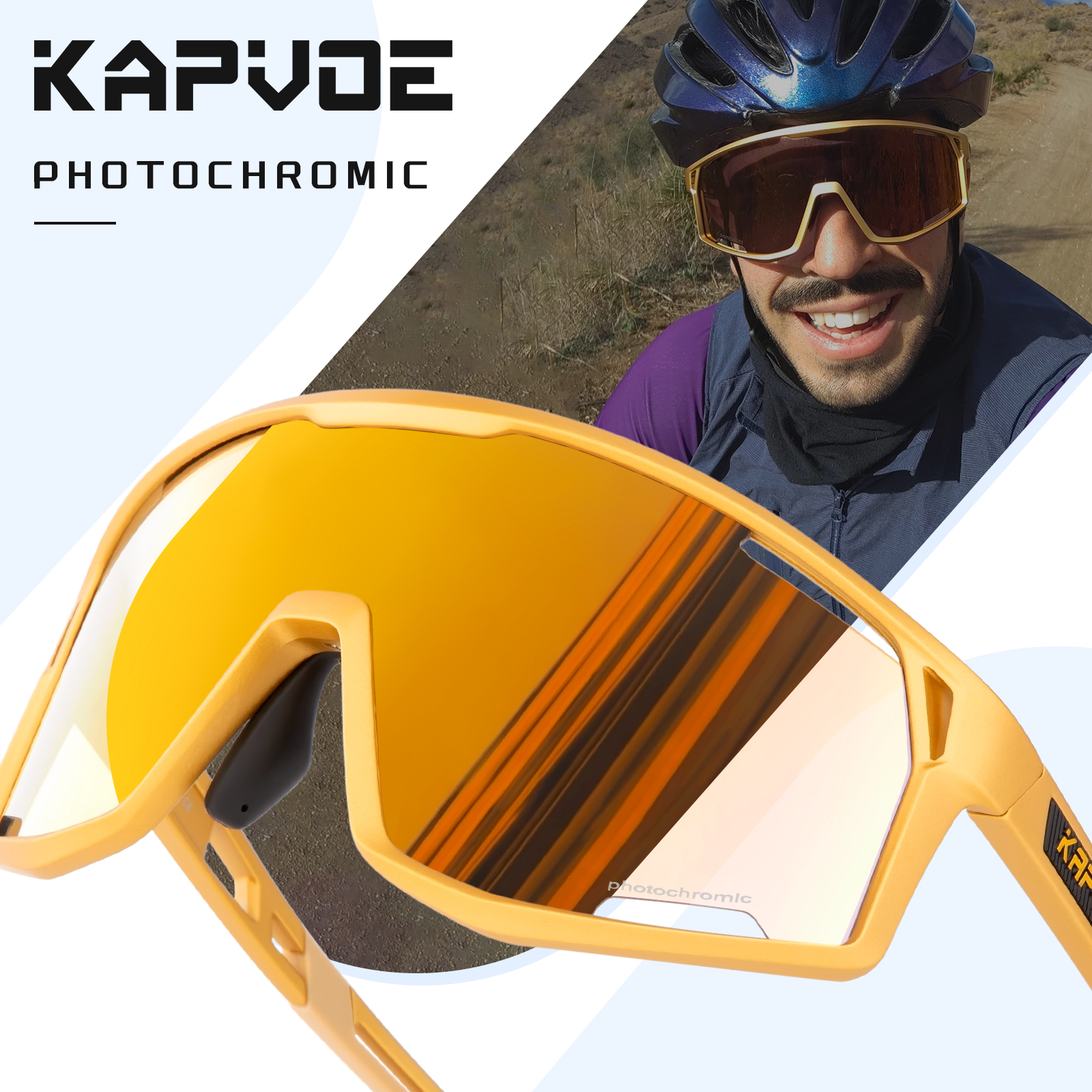 Prix de gros 13,00 $US Lunettes de cyclisme anti-UV Kapvoe K108-PH-RE