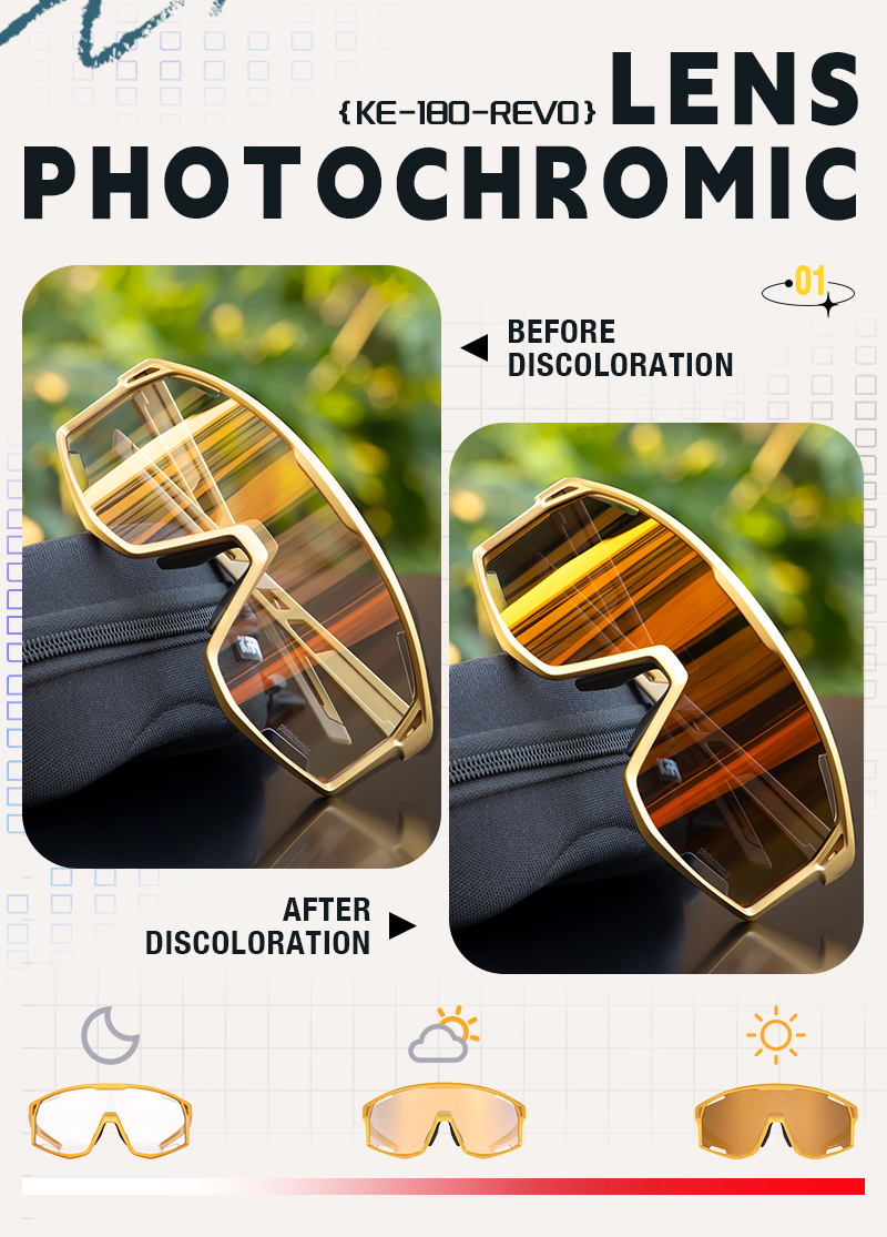 Prix de gros 13,00 $US Lunettes de cyclisme anti-UV Kapvoe K108-PH-RE