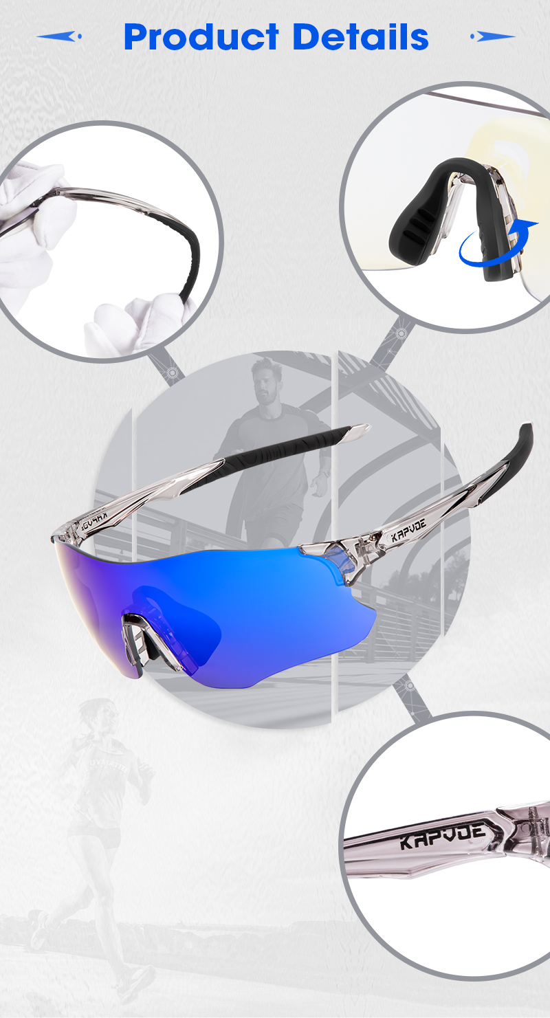Prix de gros 15,00 $US Lunettes de sport sans monture photocromiques Kapvoe K1129
