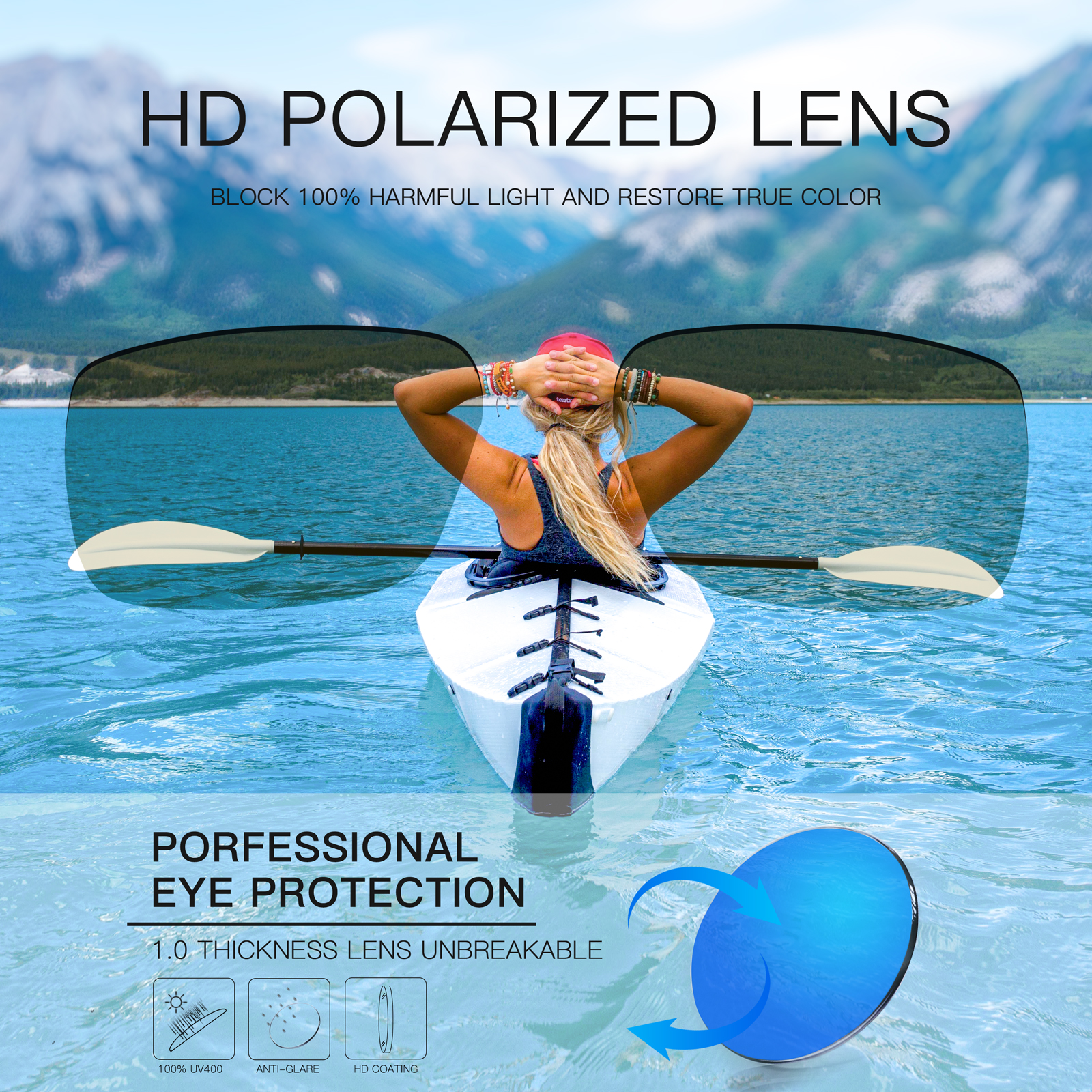 Prix de gros 5,80 $US Lunettes de sport polarisées Kapvoe K2403