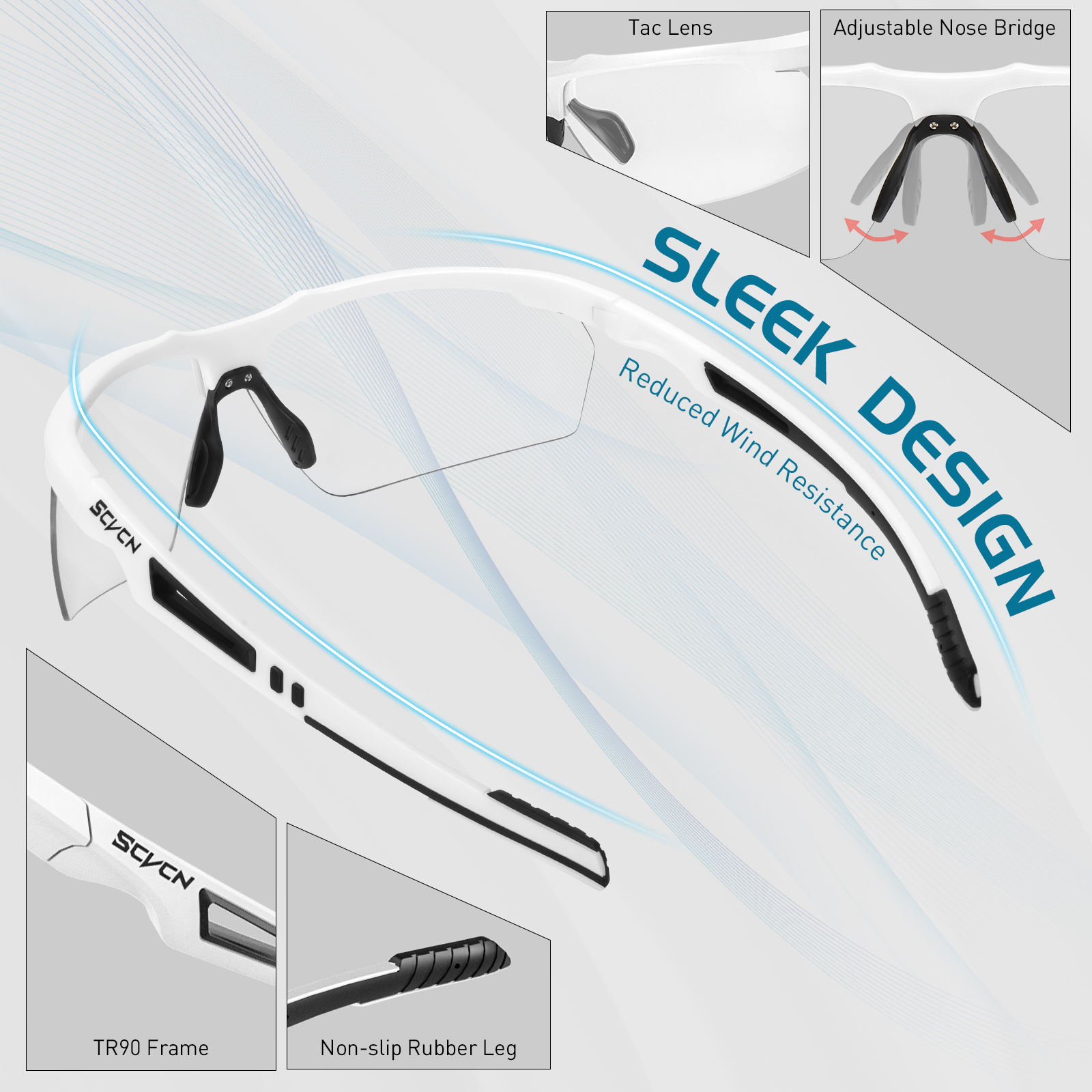 Prix de gros 7,50 $US Lunettes de sport polarisées et photochromiques SCVCN S86