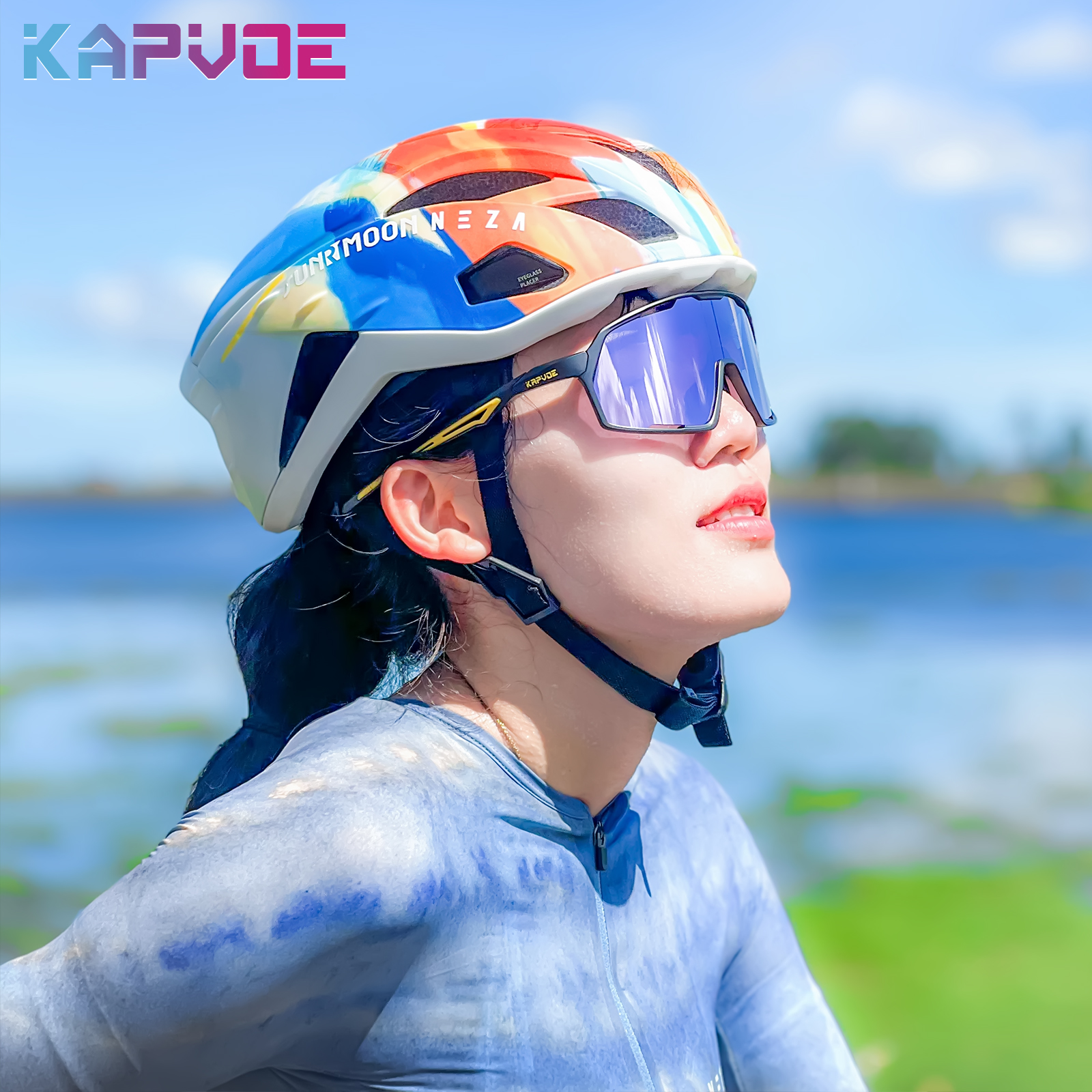 Prix de gros 9,50 $US Lunettes de cyclisme à verres interchangeables Kapvoe K160-PH-REVO