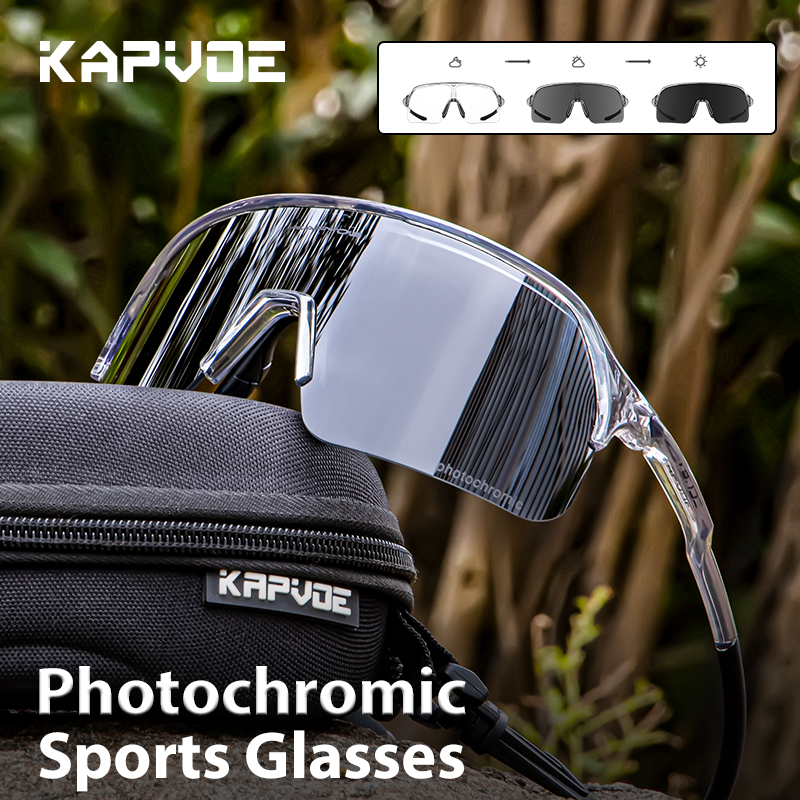 Prix de gros 9,50 $US Lunettes de cyclisme photocromiques Kapvoe K9412A-PH